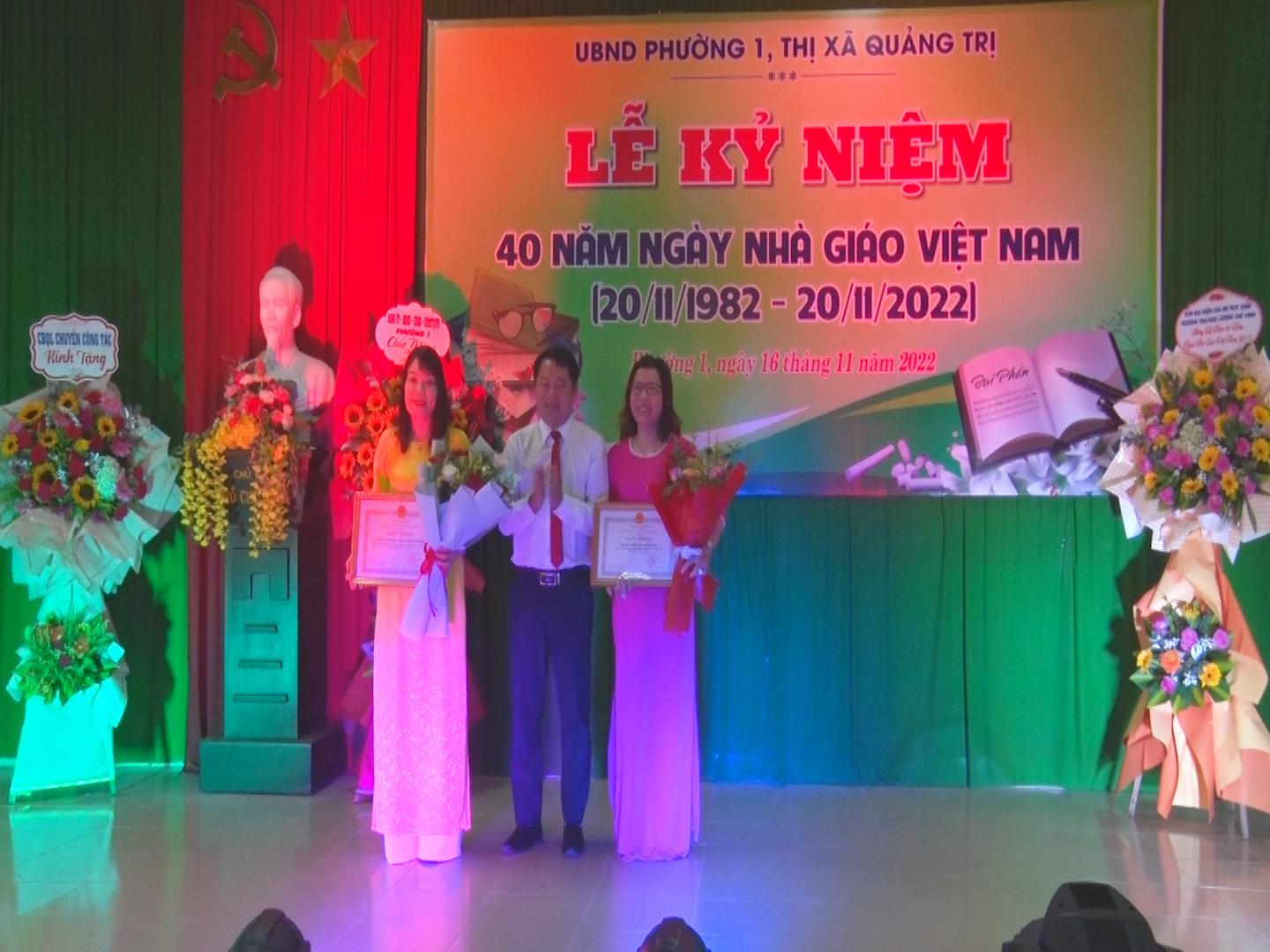 UBND Phường 1 tổ chức Lễ kỷ niệm 40 năm ngày Nhà giáo Việt Nam 20/11